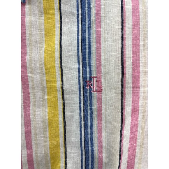 LRL Ralph Lauren Mens Button Front Shirt Multicolor Striped Long Sleeve L - Picture 5 of 8